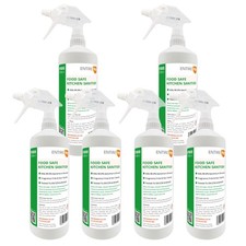 Food Safe Anti-Bacterial Kitchen Cleaner Sanitiser Spray 6x 1 Litre Bottles