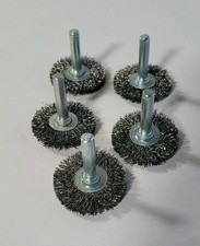 Lot of 5 Wire Brush Wheels 1/4" Shank DISSTON 1.5" Diameter 6000 RPM Germany
