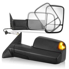Pair Power Heated Towing Mirrors Compatible for 1998-2001 Dodge 1500 1998 Black