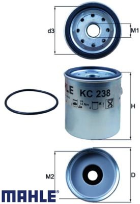 MAHLE KC238D Kraftstofffilter Kraftstoffilter für Chrysler für Jeep 