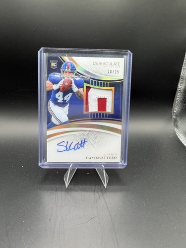 Cam Skattebo Rookie Patch On Card Auto 20/25 Giants #121 Panini 2025 Immaculate 