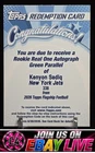 Kenyon Sadiq 2026 Topps Flagship Auto Real One RC Green /99 Redemption