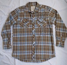 Route 66 Long Sleeve Shirt Pearl Snap Button-Up Plaid Western Cowboy Y2K Men's L