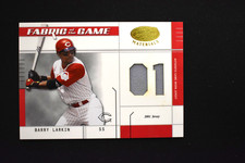 Barry Larkin 2003 Certified Materials Fabric Of The Game Jersey Memorabilia /100
