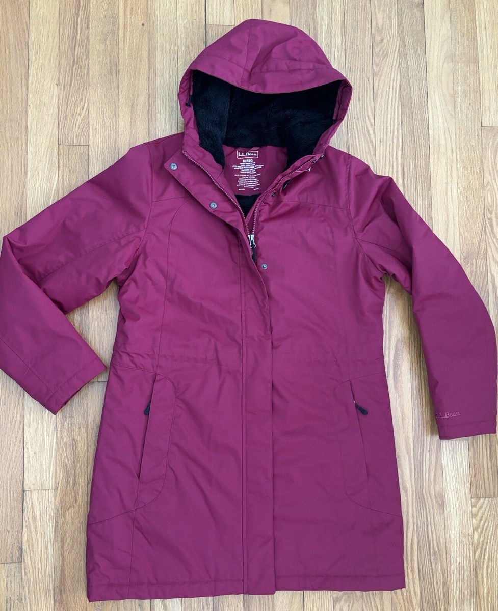 LL Bean Winter Warmer Coat Womens Med Parka Hooded Lined Jacket 271139
