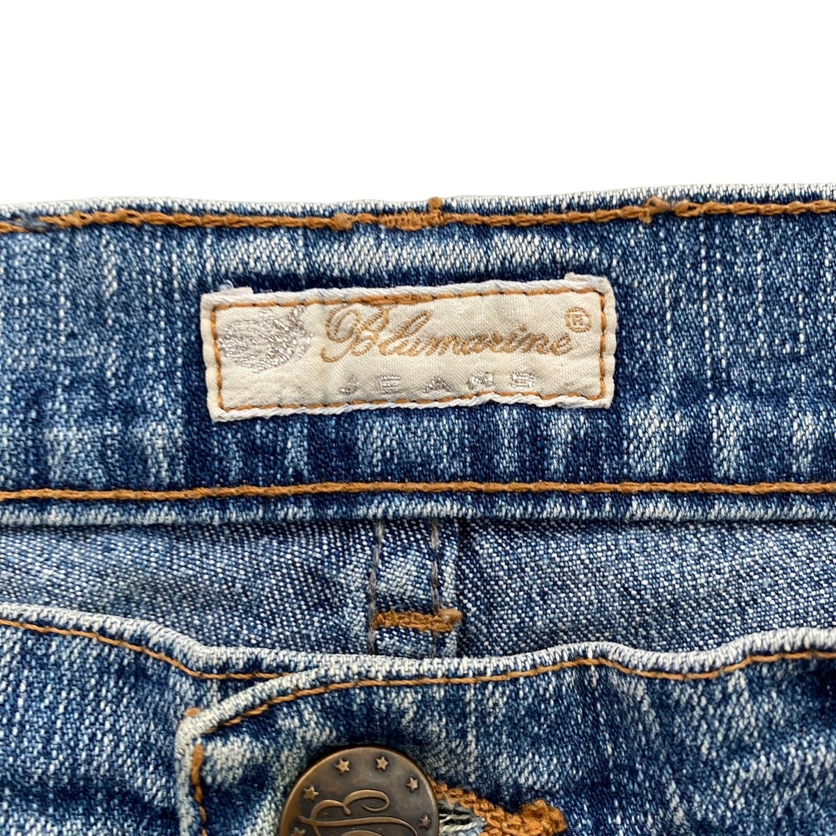【関税込み】Blumarine ブルー レイヤード ジーンズ Blumarine Jeans Women's I 38 / 26x32 Blue Flower Embroidered