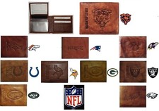 Wallet Bi-fold Highest Quality NEW All Leather NFL Billfold Marbled CHOOSE TEAM