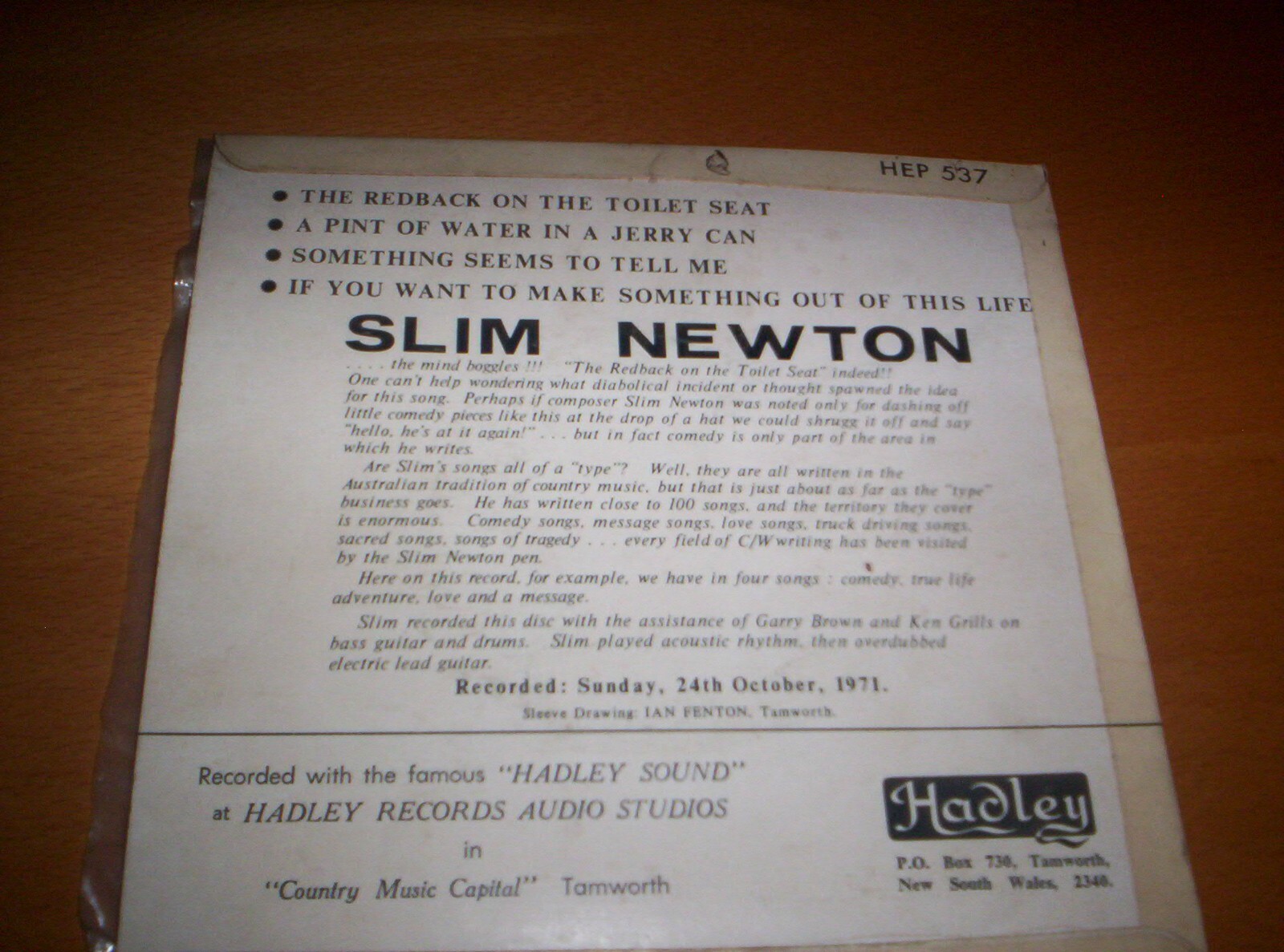 SLIM NEWTON " THE REDBACK ON THE TOILET SEAT " EP 45 RPM 1972 eBay