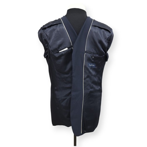 JOSEPH & FEISS uomo tinta unita blu navy LANA cappotto sportivo tuta giacca blazer 43 44 L - Foto 5 di 13