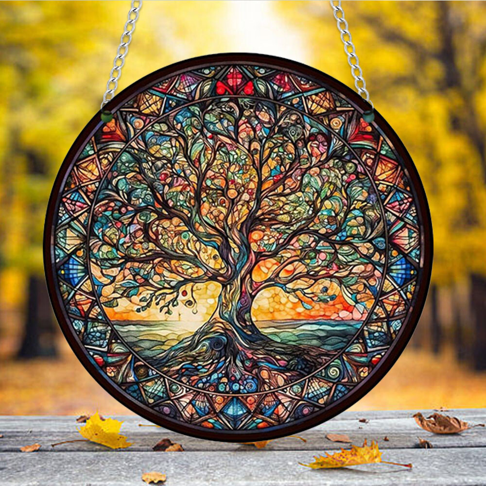 Colourful Tree of Life Hanging Plaque Wall Art Prints for Home Room Graden Decor