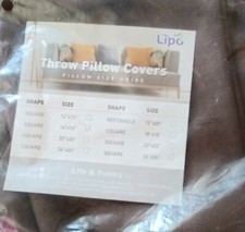 Set of 2 plain brown 16x16" throw pillow covers zipper Life and Poetry Set chic