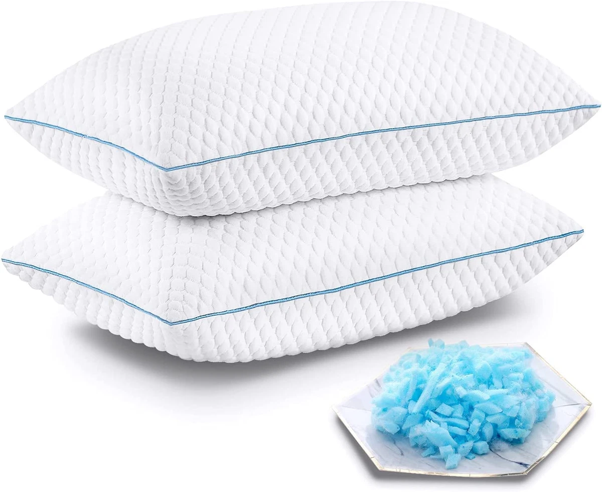 Shredded Memory Foam Pillows, Luxury Hotel Cooling Gel Bed Pillows for  Sleeping