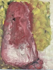 Very Beautiful Oil Painting Wood Marie Magescas Abstract 1993 Art Expressionism