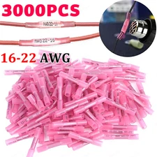 Lot of Pink Heat Shrink Wire Butt Connectors 22-16AWG Waterproof Splice Terminal