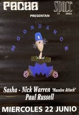 MOONDANCE Ibiza SPACE Club Flyer - Pacha 1990s Club Night SASHA - 10"x6" reprint