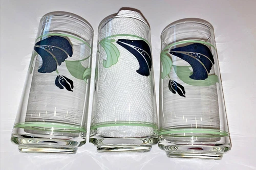Corelle BLACK ORCHID 12 Oz. Iced Tea / Beverage Tumblers / Glasses (3) 