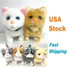 Electronic Plush Cat, Kitty, Meowing Walking Wagging Tail, Moving Pet, Battery 