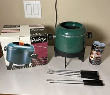 Auberge Chocolate/Cheese Fondue Set With 6 Forks + Sterno