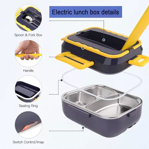 Portable Mini Microwave 12v/24v Heated Electric Lunch Box Food Warmer For Car - Picture 3 of 7