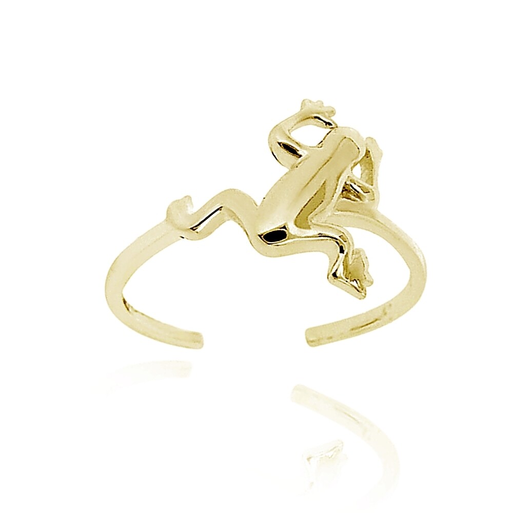 18K Gold over Sterling Silver Jumping Frog Toe Ring