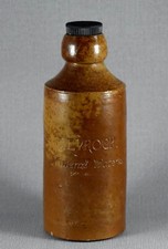 ANTIQUE BEVROCK MINERAL WATERS STONEWARE BOTTLE 18cm