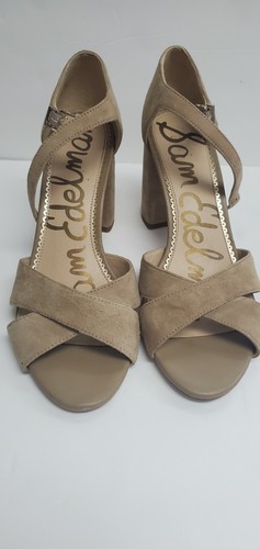 Sam Edelman Orlane Tan Suede Block Heel Sandals Sz 10M Pre-Owned | eBay