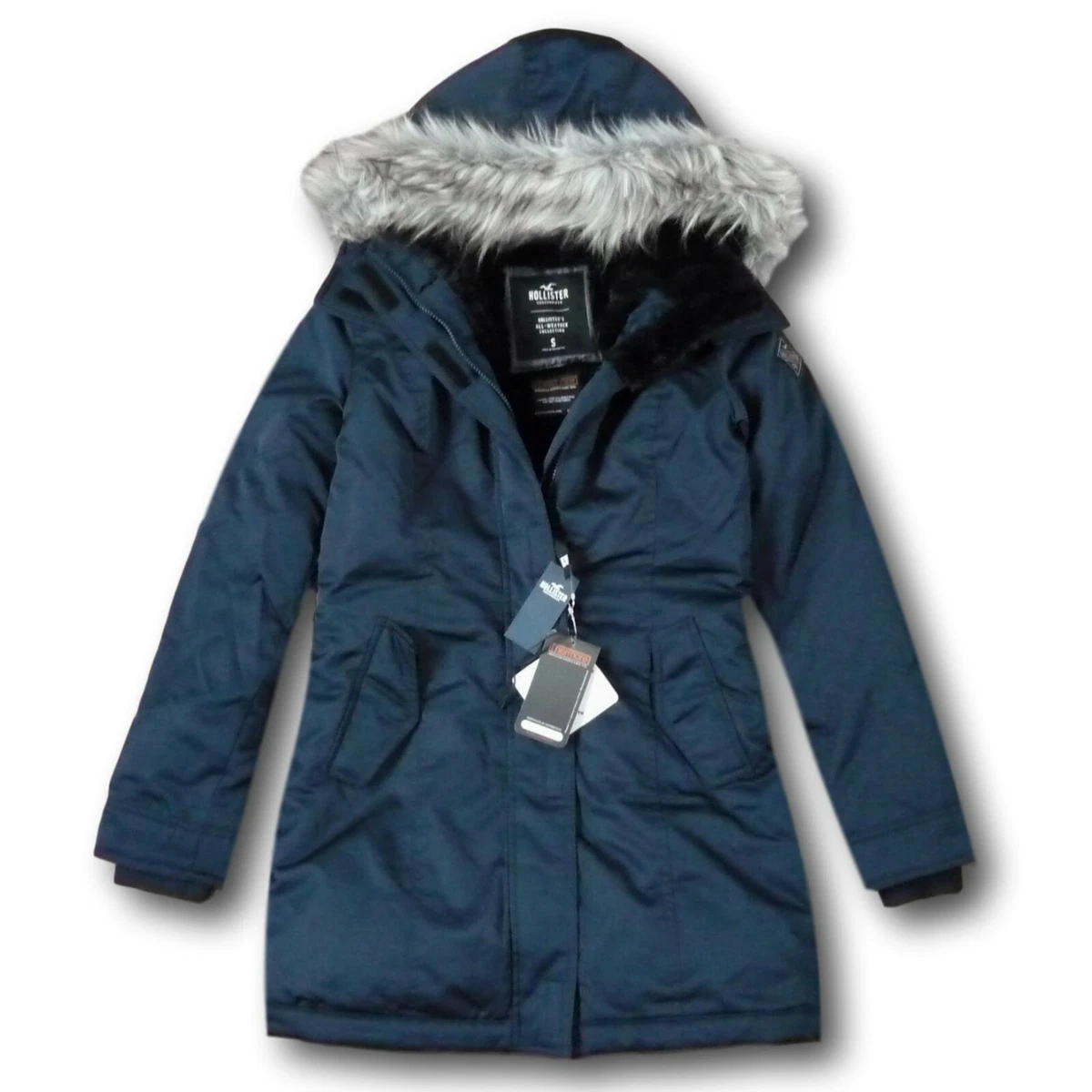 NWT Hollister by Abercrombie&Fitch Women's Cozy-Lined Thermore Parka Jacket  Navy