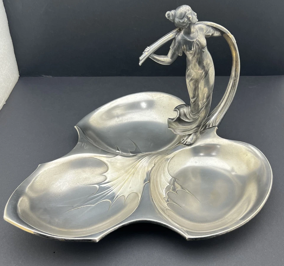 Antique WMF Jugendstil, Candy/Nut/Fruit Basket With Handle, 1900's, 30cm/ 11.81" - Image 2 of 4