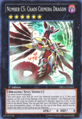 Number C5: Chaos Chimera Dragon - DRLG-EN043 - Super Rare - 1st Edition x1 - Nea