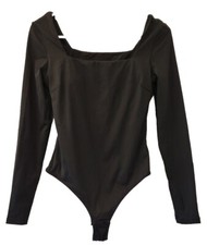 Womens Long Sleeve Thong Bodysuit Size M