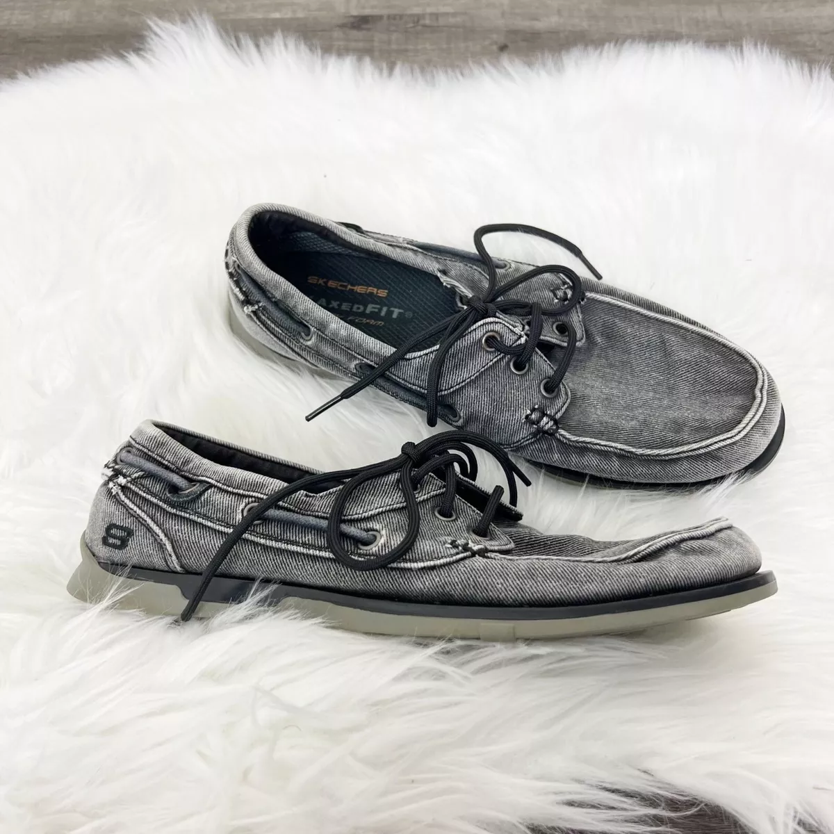 Skechers black clearance boat shoes