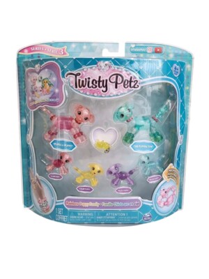 Twisty Petz Rainbow Puppy Family Charms Bracelet Ring Necklace 4+ Series 3 New