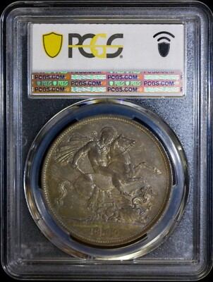 1889 Great Britain 1 Crown Large Silver Coin PCGS MS62 Beautiful