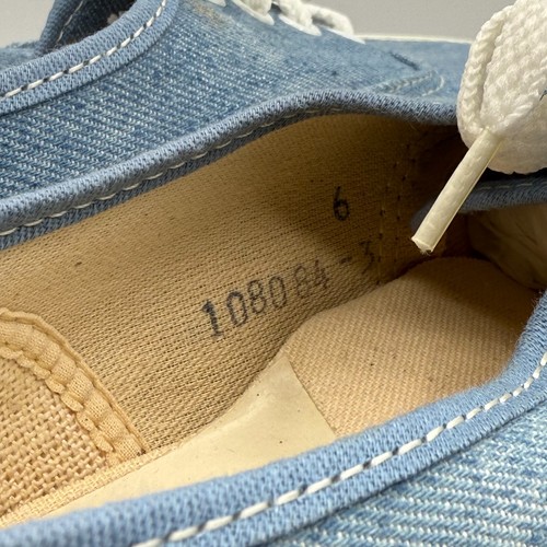 Vintage 1990 Vans INDIGO DENIM NAVY FOXIN Deck Shoes Mens 6 Made USA IN BOX RARE - Picture 10 of 15