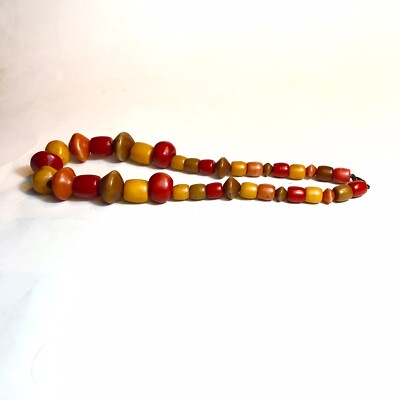 Collier Ancien En Bakélite Rouge-Orange Art Déco - Vintage - Sans Marque