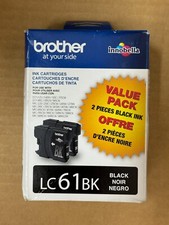Brother LC61BK 61 Genuine Ink Cartridges 2 pack BLACK 1058/OB