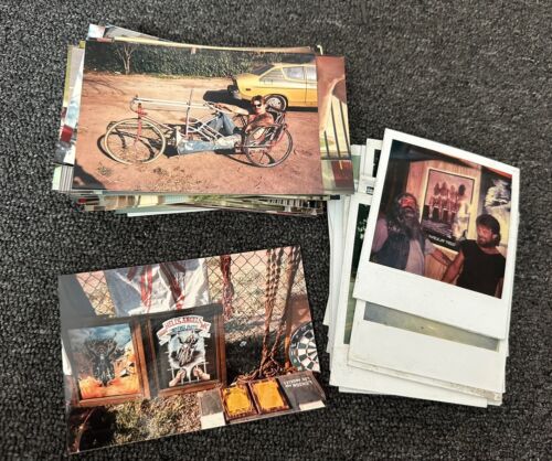 années 1980 motard hors-la-loi mc lot instantané 74+ photos hélicoptère polaroid vélo ha club rare - Photo 1 sur 6