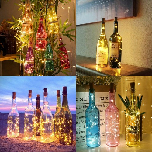 Wine Bottle Fairy String Lights Battery Cork Shaped Xmas Wedding Party 2m 20LED - Picture 6 of 14