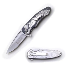 8" DARK FANTASY BLADES GRAPHIC SPRING ASSIST FOLDING KNIFE POCKET CLIP INCLUDED