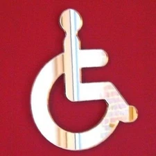 Disabled Toilet Door Sign Shaped Acrylic Mirrors - Various Sizes