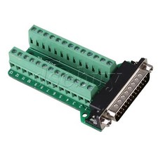 Multicolor D-sub Male 25 Pin Port Terminal Block 2 Row Terminal Breakout Board