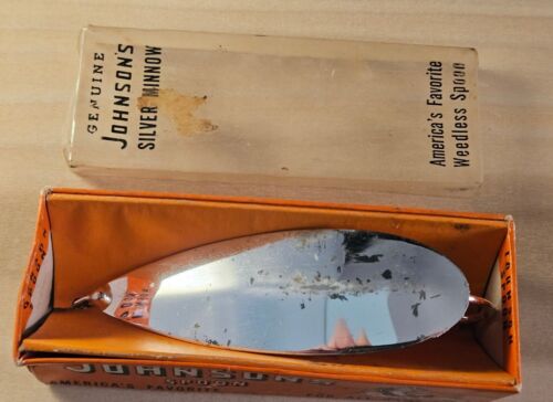 Johnson's Silver Minnow Spoon Fishing Lure. 1410 - Foto 1 di 6