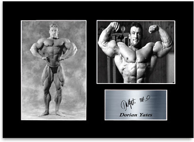 Dorian Yates signiertes Foto Display Halterung A4 Bodybuilding Fitnessstudio Poster