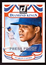 2014 DONRUSS #225 STARLIN CASTRO DIAMOND KINGS GOLD PRESS PROOF #18/99