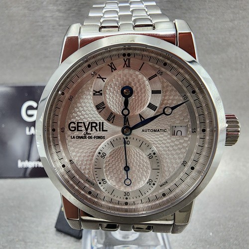 Gevril Gramercy Watch Men 39mm Silver Dial Stainless Steel Date Automatic 24011 - Picture 2 of 14