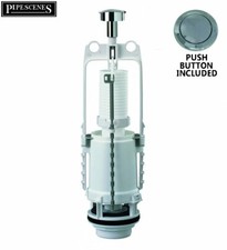 B&Q Madrid Replacement Single Flush Valve and Button Toilet Cistern Flush Syphon