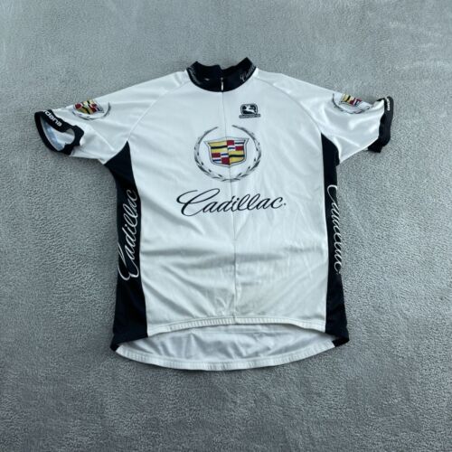 Giordana White & Black Men Cycling Jersey With Cadillac Logo *faded tag* 2911