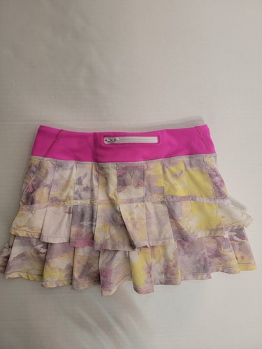 IVIVVA by Lululemon Tennis Skirt 12 Set The Pace Pink Purple Tie Dye Pleated - Picture 5 of 8