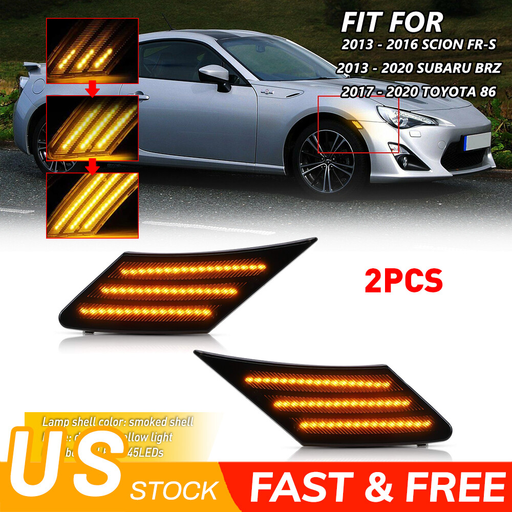 Smoked Lens LED Side Marker Turn Signal Light for 2013-up Subaru