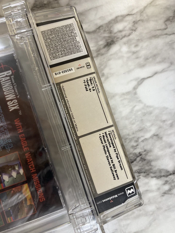 Tom Clancy's Rainbow Six Sega Dreamcast WATA Graded 9.8 A+ Sealed Game - Image 4 of 4